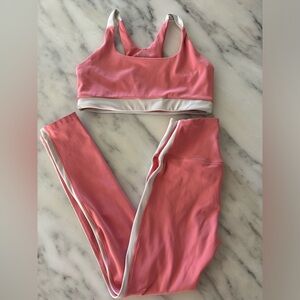 Splits59 pink and white workout set